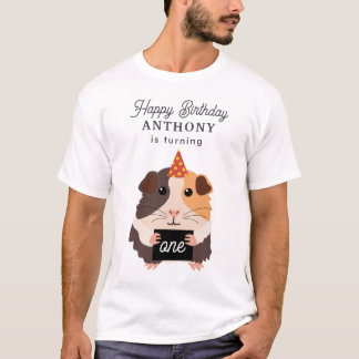 Funny Guinea Pigs Pet Kids Birthday Name Age Dad T-Shirt