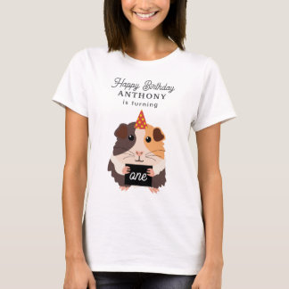 Funny Guinea Pigs Pet Kids Birthday Name Age Mum T-Shirt