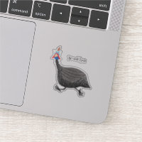 Funny Guineafowl bird cartoon illustration
