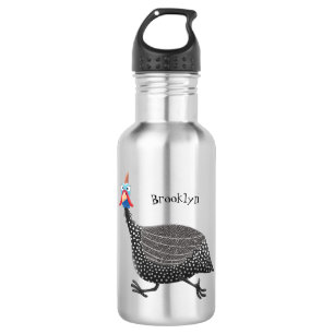 Funny Guineafowl bird cartoon illustration 532 Ml Water Bottle
