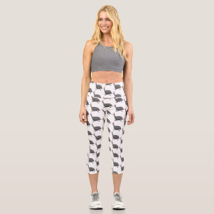 Funny Guineafowl bird cartoon illustration Capri Leggings