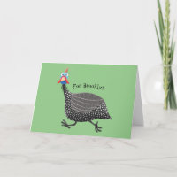 Funny Guineafowl bird cartoon illustration
