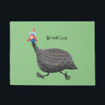 Funny Guineafowl bird cartoon illustration Doormat<br><div class="desc">This design features a funny Guineafowl in cartoon style.</div>