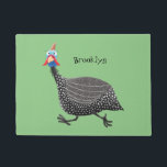 Funny Guineafowl bird cartoon illustration Doormat<br><div class="desc">This design features a funny Guineafowl in cartoon style.</div>