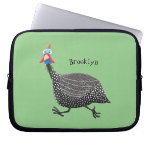Funny Guineafowl bird cartoon illustration  Laptop Sleeve