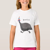 Funny Guineafowl bird cartoon illustration
