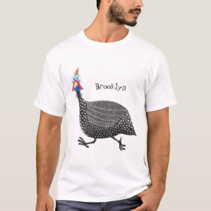 Funny Guineafowl bird cartoon illustration T-Shirt