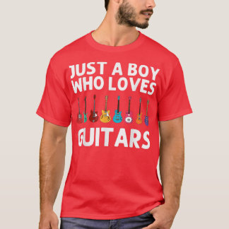 Funny Guitar Art Boys Kids Guitar Player Music Ins T-Shirt