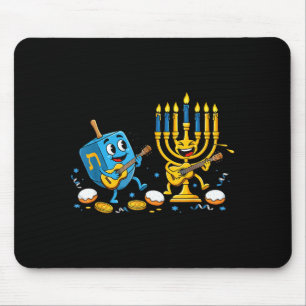 Funny Guitar Dreidel Menorah Hanukkah Kids Womens  Mouse Pad