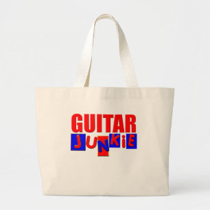 funny guitar large tote bag