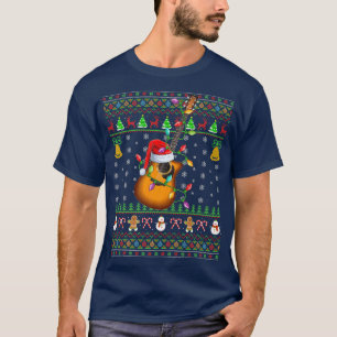 Funny Guitar Music Lover Xmas Santa Guitar Ugly Ch T-Shirt