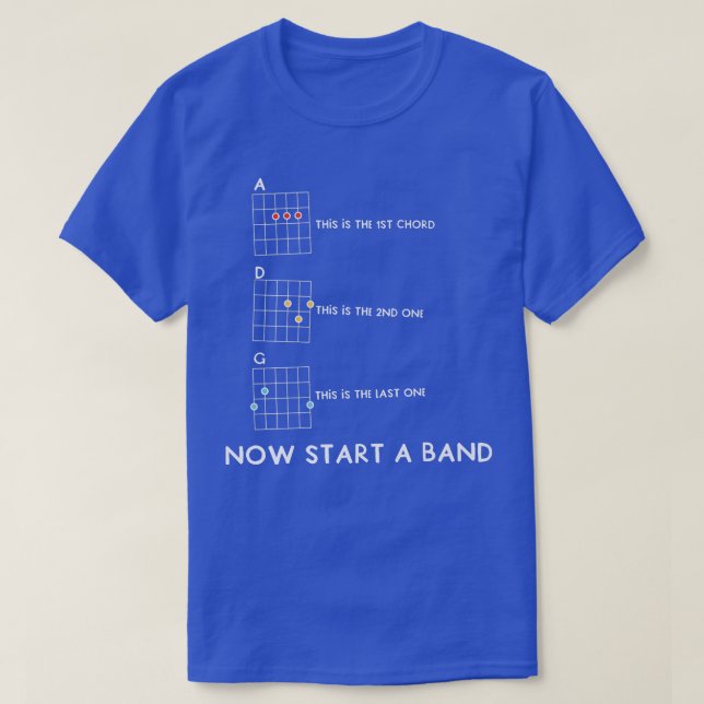 Funny Guitar Now Start A Band Vintage Music775 T-Shirt (Design Front)