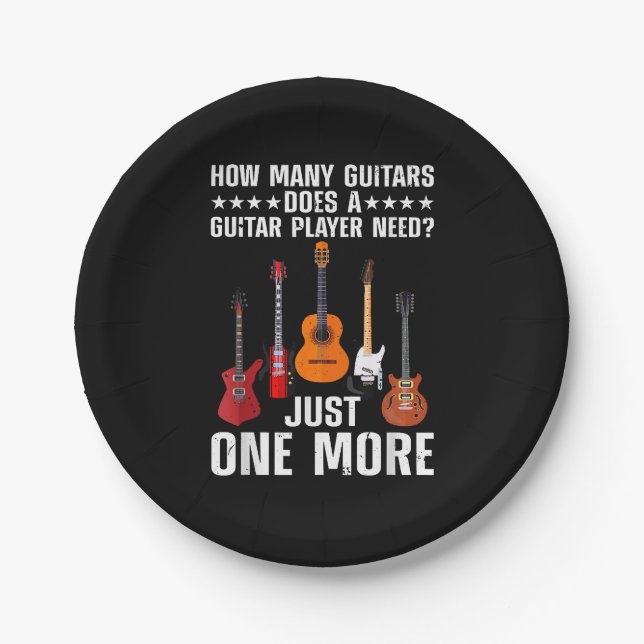 Funny Guitar Player Art For Men Women Guitarist Gu Paper Plate (Front)