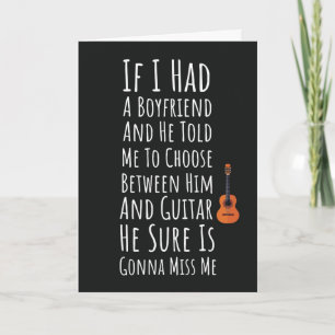 Funny Guitar Player Cards For Women Guitarist Girl