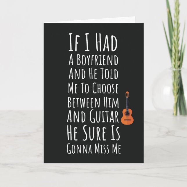 Funny Guitar Player Cards For Women Guitarist Girl (Front)