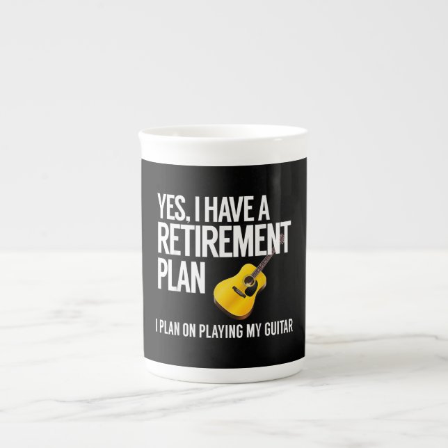Funny Guitar Player Retirement Gift Bone China Mug (Front)
