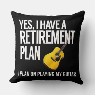 Funny Guitar Player Retirement Gift Cushion