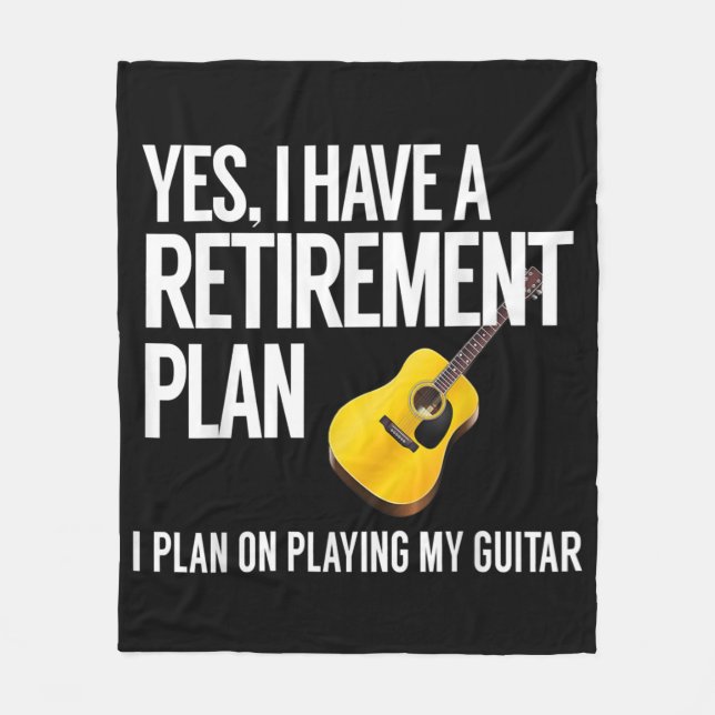 Funny Guitar Player Retirement Gift Fleece Blanket (Front)