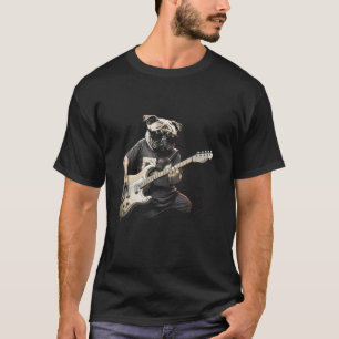 Funny Guitar Rock Pug Dog Guitarist Long Sleeve T T-Shirt