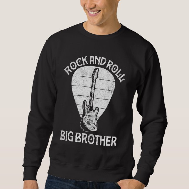 Funny Guitarist Big Bro  Guitar Music Player Broth Sweatshirt (Front)