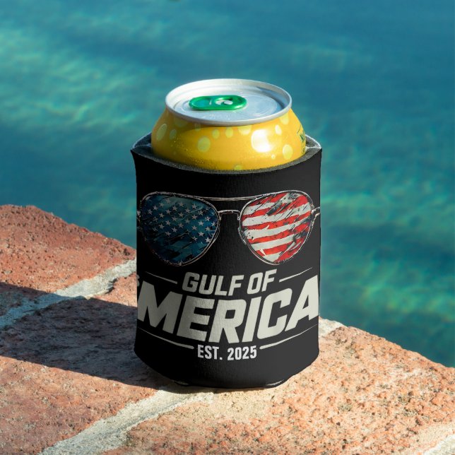Funny Gulf Of USA America 2025 Retro Sunglasses Can Cooler (In Situ Pool)
