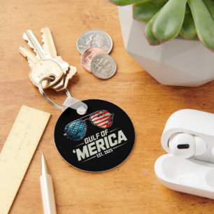 Funny Gulf Of USA America 2025 Retro Sunglasses Key Ring