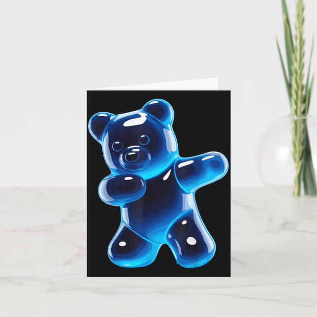 Funny Gummy Bear Art For Men Women Kids Candy Bear Card (Front)