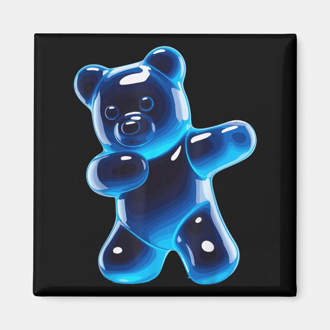 Funny Gummy Bear Art For Men Women Kids Candy Bear Magnet (Front)
