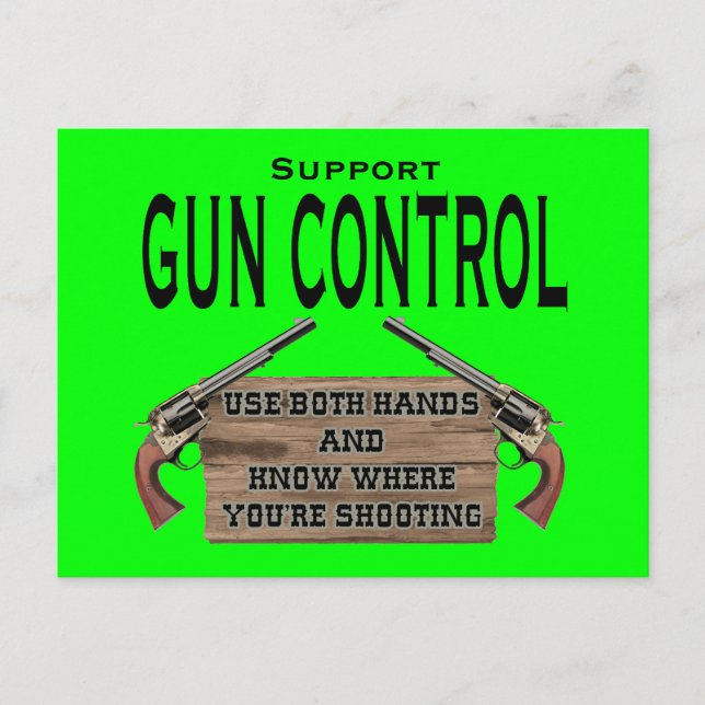 Funny Gun Control Postcard #1 (Front)