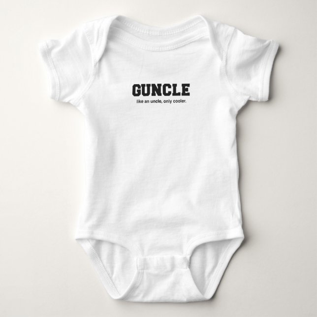 Funny Guncle College Print Baby Bodysuit (Front)