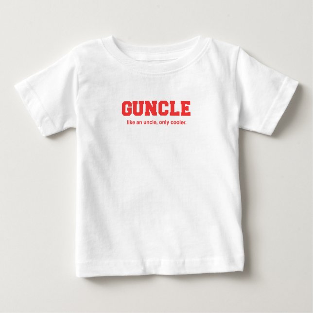 Funny Guncle College Print Baby T-Shirt (Front)