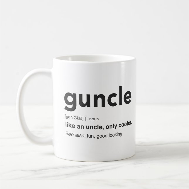 Funny Guncle Definition Print  Coffee Mug (Left)