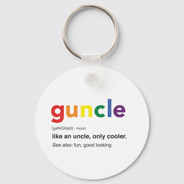 Funny Guncle Definition Print Key Ring (Front)