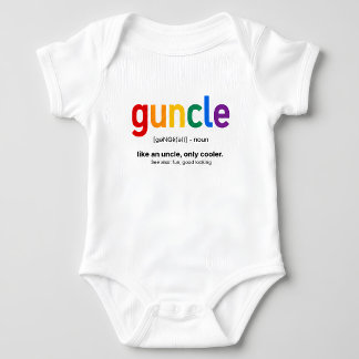 Funny Guncle Definition Rainbow Baby Bodysuit