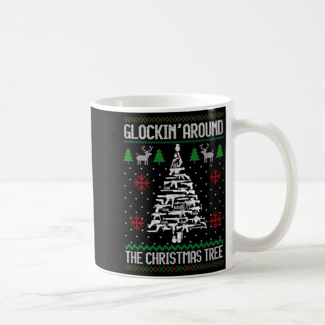Funny Guns Ugly Christmas Sweaters For Gun Lovers  Coffee Mug (Right)