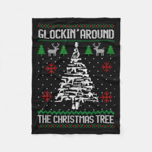 Funny Guns Ugly Christmas Sweaters For Gun Lovers Fleece Blanket