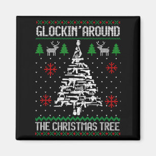 Funny Guns Ugly Christmas Sweaters For Gun Lovers  Magnet