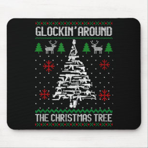 Funny Guns Ugly Christmas Sweaters For Gun Lovers  Mouse Pad