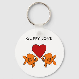 Funny Guppy Love Design Key Ring