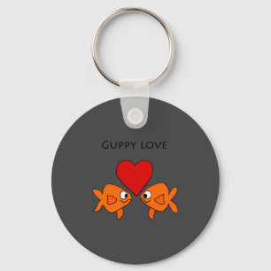 Funny Guppy Love Design  Key Ring
