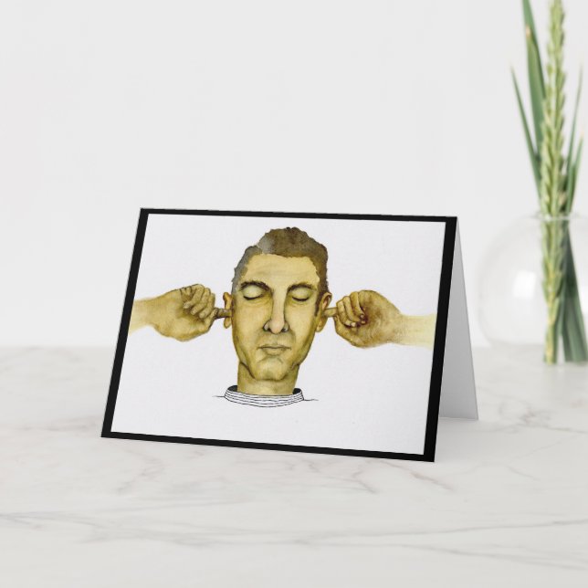 Funny Guy not wanting to hear what you're saying Card (Front)