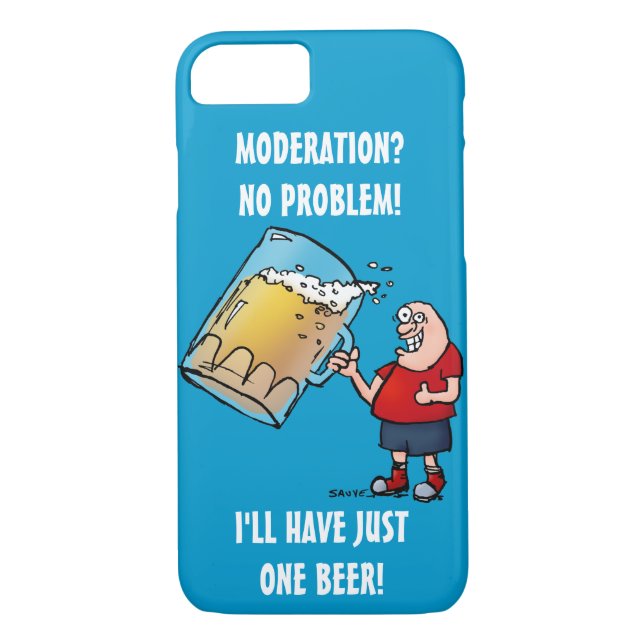 Funny Guy With Just One BIG Beer Case-Mate iPhone Case (Back)