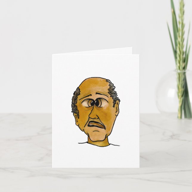 Funny Guy Wondering about the Pigeon or the Statue Card (Front)