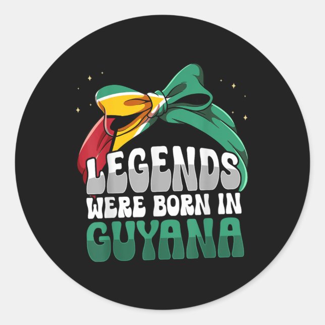 Funny Guyanese Flag Guyana  Classic Round Sticker (Front)