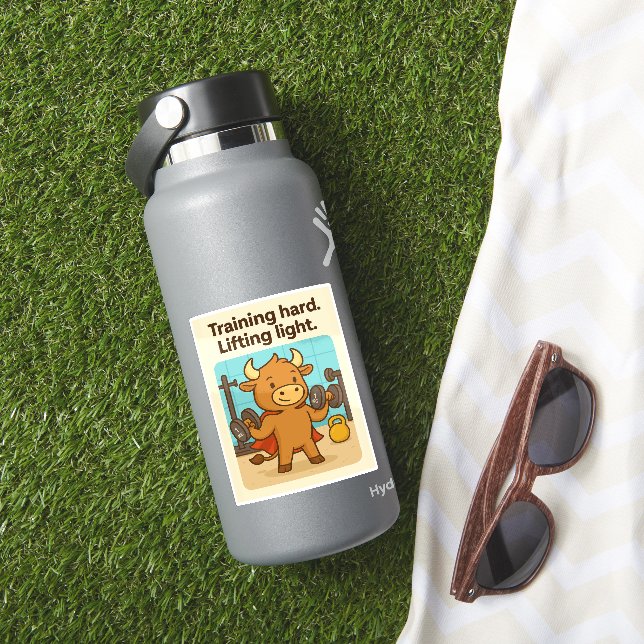 Funny Gym Bull “Training Hard” Bullio Design (HydroFlask Insitu)