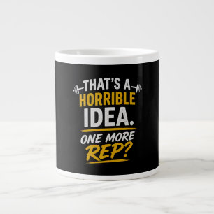 Funny Gym Design "One More Rep" Large Coffee Mug