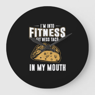 Funny Gym Fitness Taco T-Shirt Large Clock
