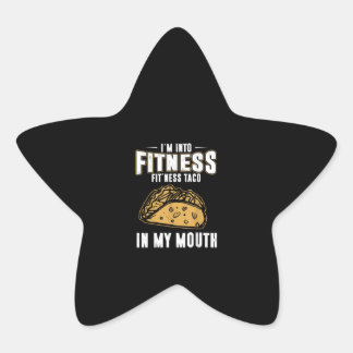 Funny Gym Fitness Taco T-Shirt Star Sticker