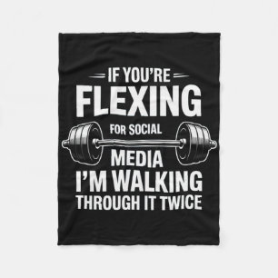 Funny Gym Flexing Workout Bodybuilding 1 Fleece Blanket