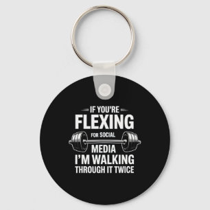 Funny Gym Flexing Workout Bodybuilding 1  Key Ring